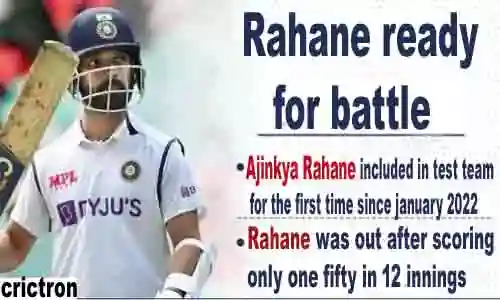 Ajinkya Rahane return to Test cricket