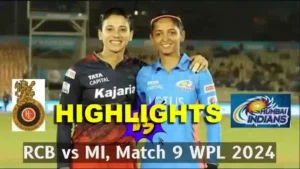 RCB W Vs MI W WPL Highlights 2024