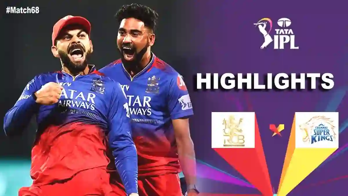 RCB Vs CSK IPL 2024 Highlights, Royal Challengers Bangalore Vs Chennai Super Kings Today Match Scorecard, Highlights